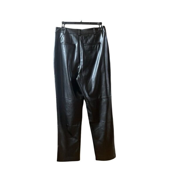 NWT Rails Jo Faux Vegan Leather High Waisted Ankle Crop Pleated Pants Black 6 - Picture 5 of 12